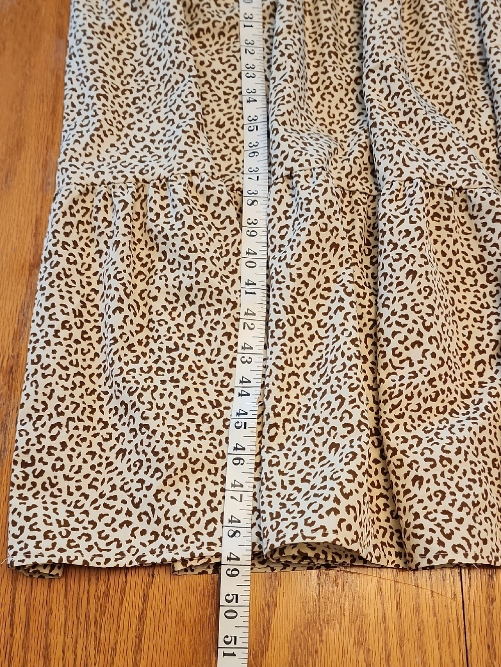 Women’s Cream And Brown Leopard Print Tiered Dress - Picture 10 of 12